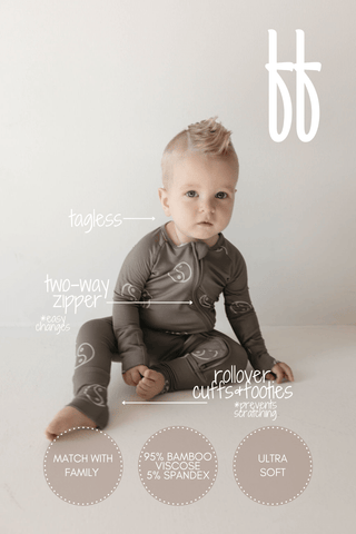 Bamboo Zip Pajamas - Sage Yin YangPajamasforever french babySize: Newborn