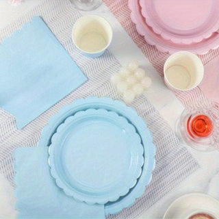 Gender Reveal Party Supplies Set - Plates, Napkins, Cups Party Supplies Baby Riddle