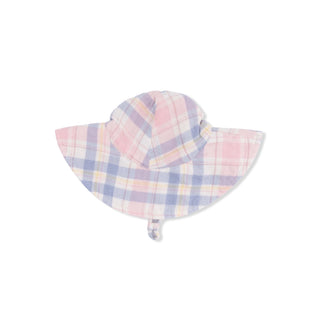 Wide Brim Sun Hat - Dusty Plaid 812 Angel Dear Size: 0-6M