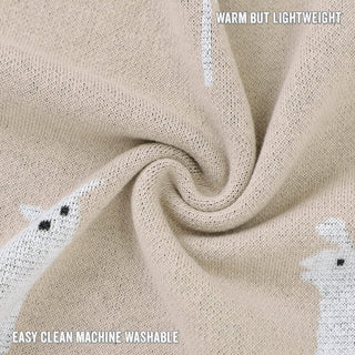 100% Cotton Knit Swaddle Baby Blanket Baby Blanket Bleu La La Color: Sheep - Khaki