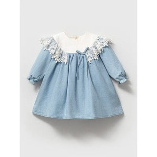 Elodie Blue Lace Dress Dress Honey and Hive Size: 6-9M