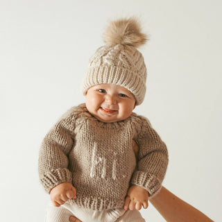 Hi. Pebble Crew Neck Sweater for Baby Huggalugs Size: 0-6 months