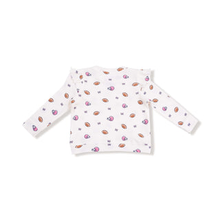 Ruffle Waffle Top and Waffle Flare Pant - Footballs and Bows 884S Angel Dear Size: 6-12M
