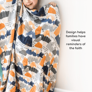Faith Moves Mountains Luxury Double Sided Muslin Blanket The Little Rose Shop
