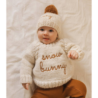 Snow Bunny Pecan Crew Neck Sweater Huggalugs Size: 0-6 months