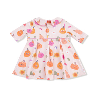 Box Pleat Dress with Legging Set, Autumn Pumpkins - Pink 930 Angel Dear Size: 3-6M