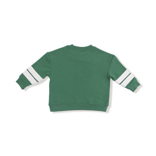 Cozy Drop Sleeve Sweatshirt with Varsity Stripes - Green 940A Angel Dear Size: 6-12M