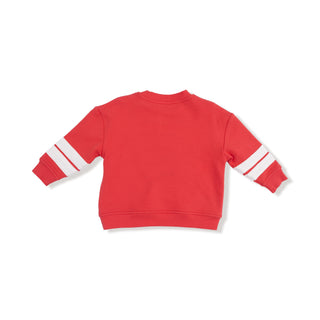 Cozy Drop Sleeve Sweatshirt with Varsity Stripes - Red 940A Angel Dear Size: 6-12M