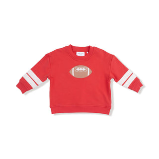 Cozy Drop Sleeve Sweatshirt with Varsity Stripes - Red 940A Angel Dear Size: 6-12M