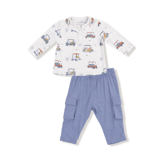 Polo with Cargo Pants, Zooming Golf Carts 968 Angel Dear Size: 3-6M
