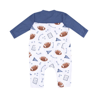 Romper with Contrast Sleeves, Touchdown Time - Navy 969 Angel Dear Size: 0-3M