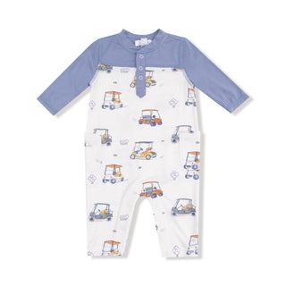 Romper with Contrast Sleeves, Zooming Golf Carts 969 Angel Dear Size: 0-3M