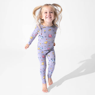 Bamboo Long Sleeve Pajama Set - Minecraft Pixel Pals Bellabu Bear Size: 4T