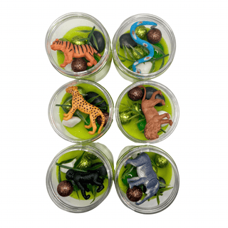 Party Animals | Wild Animals | Zoo Play Dough Party Favors Sensory Activity Bin Playful Little Minds Select Desired Quantity of Jars: 8 I would like: Generic Birthday Label That Matches Theme
