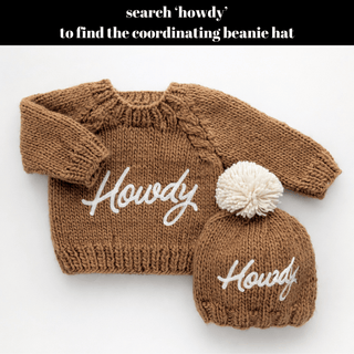 Howdy Sweater Pecan for Baby & Toddler Huggalugs Size: 0-6 months