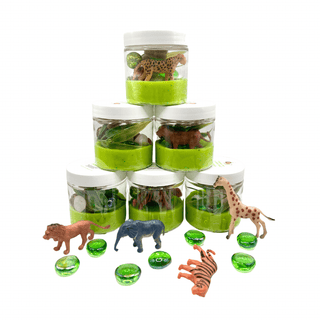 Party Animals | Wild Animals | Zoo Play Dough Party Favors Sensory Activity Bin Playful Little Minds Select Desired Quantity of Jars: 8 I would like: Generic Birthday Label That Matches Theme