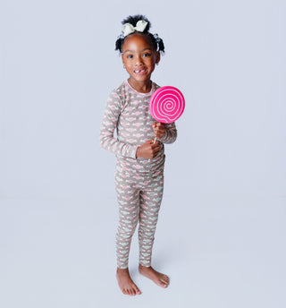 Bamboo Long Sleeve Pajama Set - Portabella Saltwater TaffyKicKee PantsSize: 2T