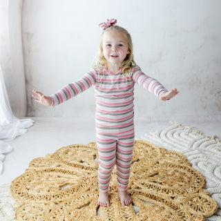 Bamboo Long Sleeve Pajama Set - Neapolitan StripeKicKee PantsSize: 2T