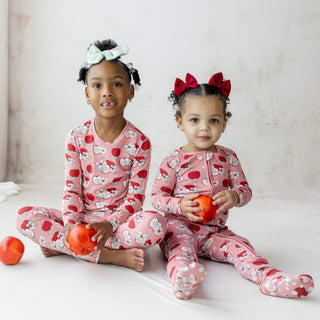 Bamboo Long Sleeve Pajama Set - Desert Rose Apple PickingKicKee PantsSize: 2T