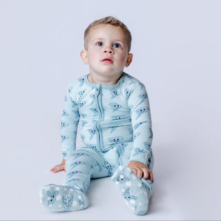 Bamboo Footie with 2-Way Zipper - Spring Sky Happy TornadoKicKee PantsSize: Newborn