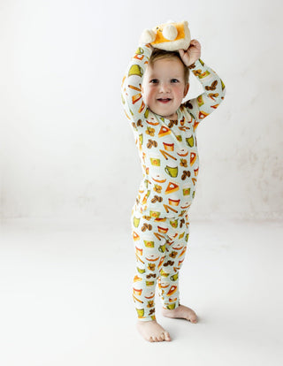 Bamboo Long Sleeve Pajama Set - Aloe Pumpkin SpiceKicKee PantsSize: 2T
