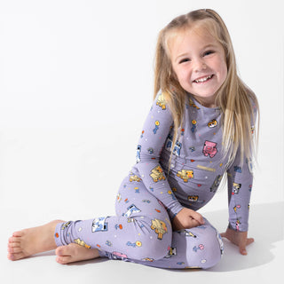 Bamboo Long Sleeve Pajama Set - Minecraft Pixel Pals Bellabu Bear Size: 4T