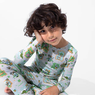 Bamboo Long Sleeve Pajama Set - Minecraft Overworld Dreams Bellabu Bear Size: 4T