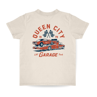 Queen City Garage Tee - Vintage CreamBaby & Toddler TopsLITTLE RAD THINGSSize: 12/18M