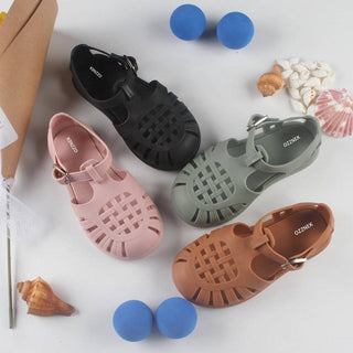 Aqua-Joy Kids Jelly Sandals - Waterproof Toddler Summer Shoes with Wide Toe Box & Anti-Slip Sole Jelly Sandal ozznekshoes Shoe size: 5 Color: Pink