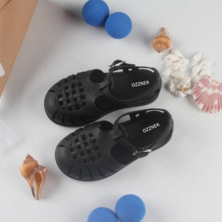 Aqua-Joy Kids Jelly Sandals - Waterproof Toddler Summer Shoes with Wide Toe Box & Anti-Slip Sole Jelly Sandal ozznekshoes Shoe size: 5 Color: Black