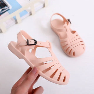 Aqua-Joy Kids Jelly Sandals - Waterproof Toddler Summer Shoes with Wide Toe Box & Anti-Slip Sole Jelly Sandal ozznekshoes Shoe size: 5 Color: Pink
