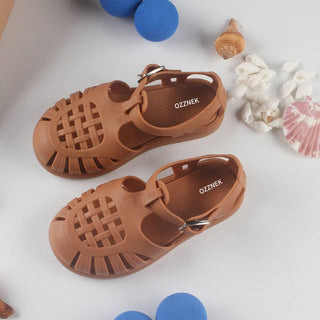 Aqua-Joy Kids Jelly Sandals - Waterproof Toddler Summer Shoes with Wide Toe Box & Anti-Slip Sole Jelly Sandal ozznekshoes Shoe size: 5 Color: Rust