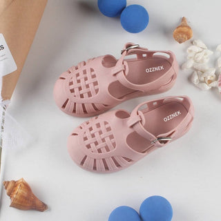 Aqua-Joy Kids Jelly Sandals - Waterproof Toddler Summer Shoes with Wide Toe Box & Anti-Slip Sole Jelly Sandal ozznekshoes Shoe size: 5 Color: Pink