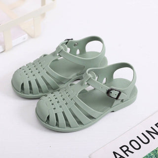 Aqua-Joy Kids Jelly Sandals - Waterproof Toddler Summer Shoes with Wide Toe Box & Anti-Slip Sole Jelly Sandal ozznekshoes Shoe size: 5 Color: Green