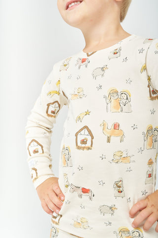 Away in a Manger PJ Long Sleeve Set Cotton Two Piece Holy Pals Size: 2