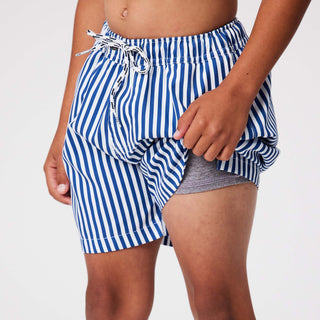 Denim Stripe Comfort Lined Swim Short Snapper Rock Size: 4 (3-4y)