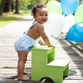 Baby Boy First Birthday Smocked Blue Birthday Bubble Boy Bubble Seven Lantern Lane Size: 12M