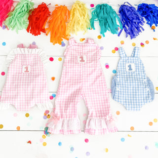 Girls Smocked First Birthday Longall Girl Bubble Seven Lantern Lane Size: 12M
