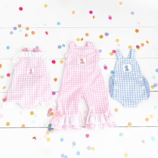 Girls Smocked First Birthday Longall Girl Bubble Seven Lantern Lane Size: 12M