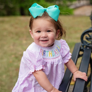 Smocked Birthday Girl Bubble Girl Bubble Seven Lantern Lane Size: 12M