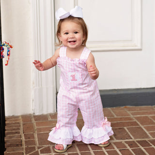 Girls Smocked First Birthday Longall Girl Bubble Seven Lantern Lane Size: 12M