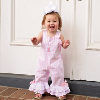 Girls Smocked First Birthday Longall Girl Bubble Seven Lantern Lane Size: 12M