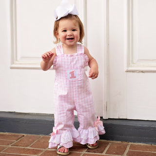Girls Smocked First Birthday Longall Girl Bubble Seven Lantern Lane Size: 12M