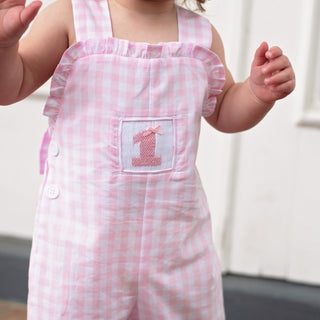 Girls Smocked First Birthday Longall Girl Bubble Seven Lantern Lane Size: 12M