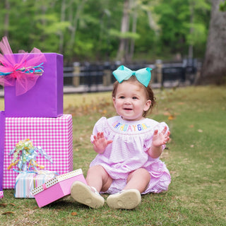 Smocked Birthday Girl Bubble Girl Bubble Seven Lantern Lane Size: 12M