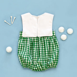 Baby Boy First Birthday Golf Hole-In-One Reversible Golf Bubble Baby One-Pieces Seven Lantern Lane Size: 12M