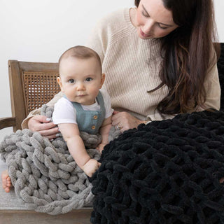 INFINITE CHUNKY KNIT BLANKET | MINKY | CUDDLE - MISTKids BlanketBIG LOViE