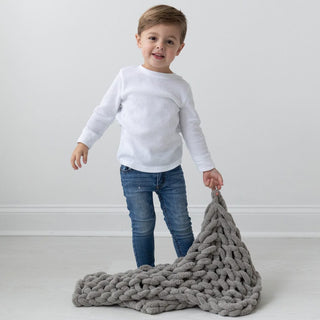 INFINITE CHUNKY KNIT BLANKET | MINKY | CUDDLE - MISTKids BlanketBIG LOViE