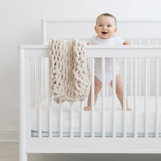 INFINITE CHUNKY KNIT BLANKET | MINKY | CUDDLE - SANDKids BlanketBIG LOViE