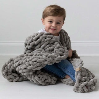 INFINITE CHUNKY KNIT BLANKET | MINKY | LITTLE - MISTKids BlanketBIG LOViE